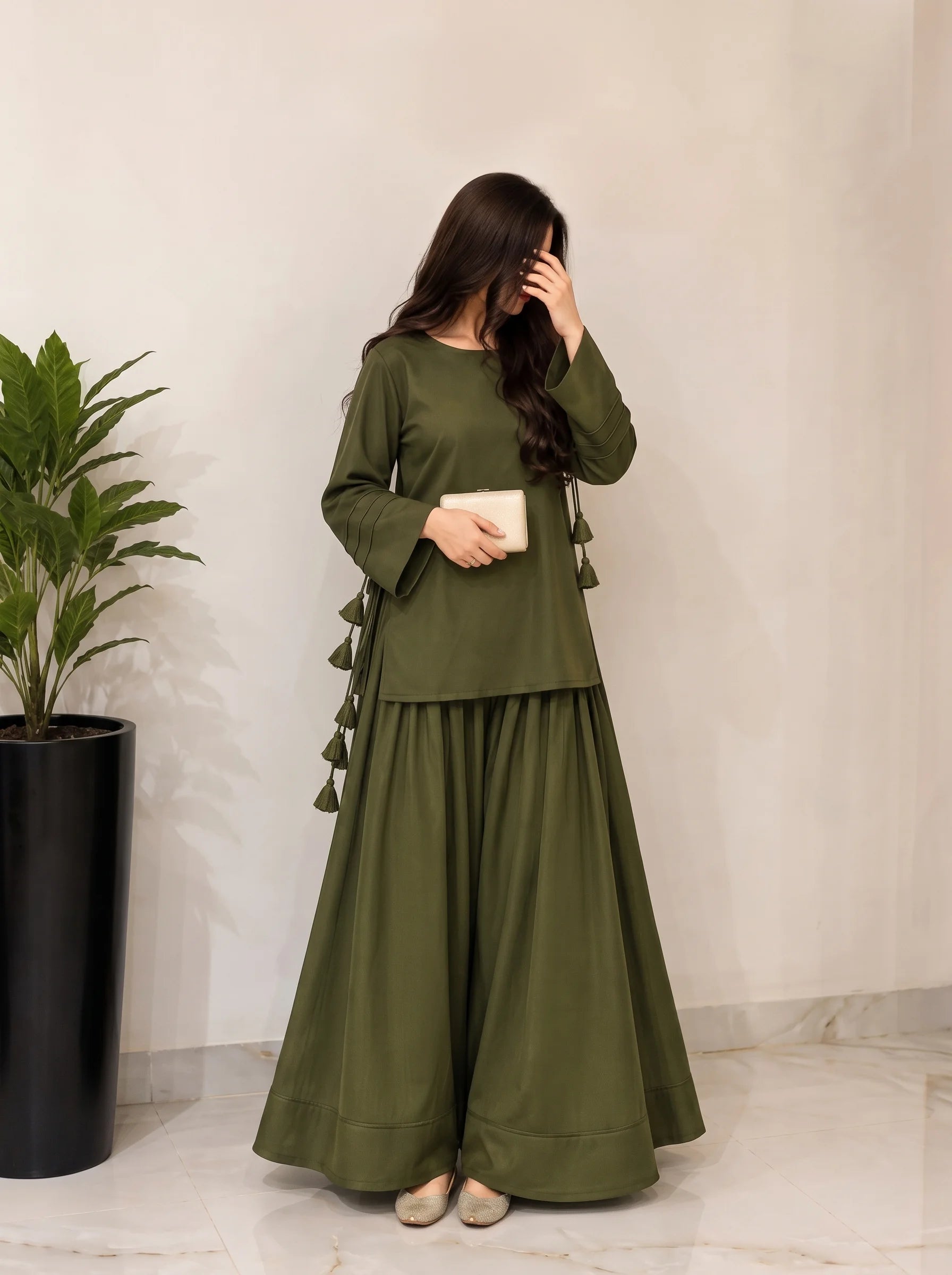 Aurelia Chinon Embroidered Top & Palazzo Set