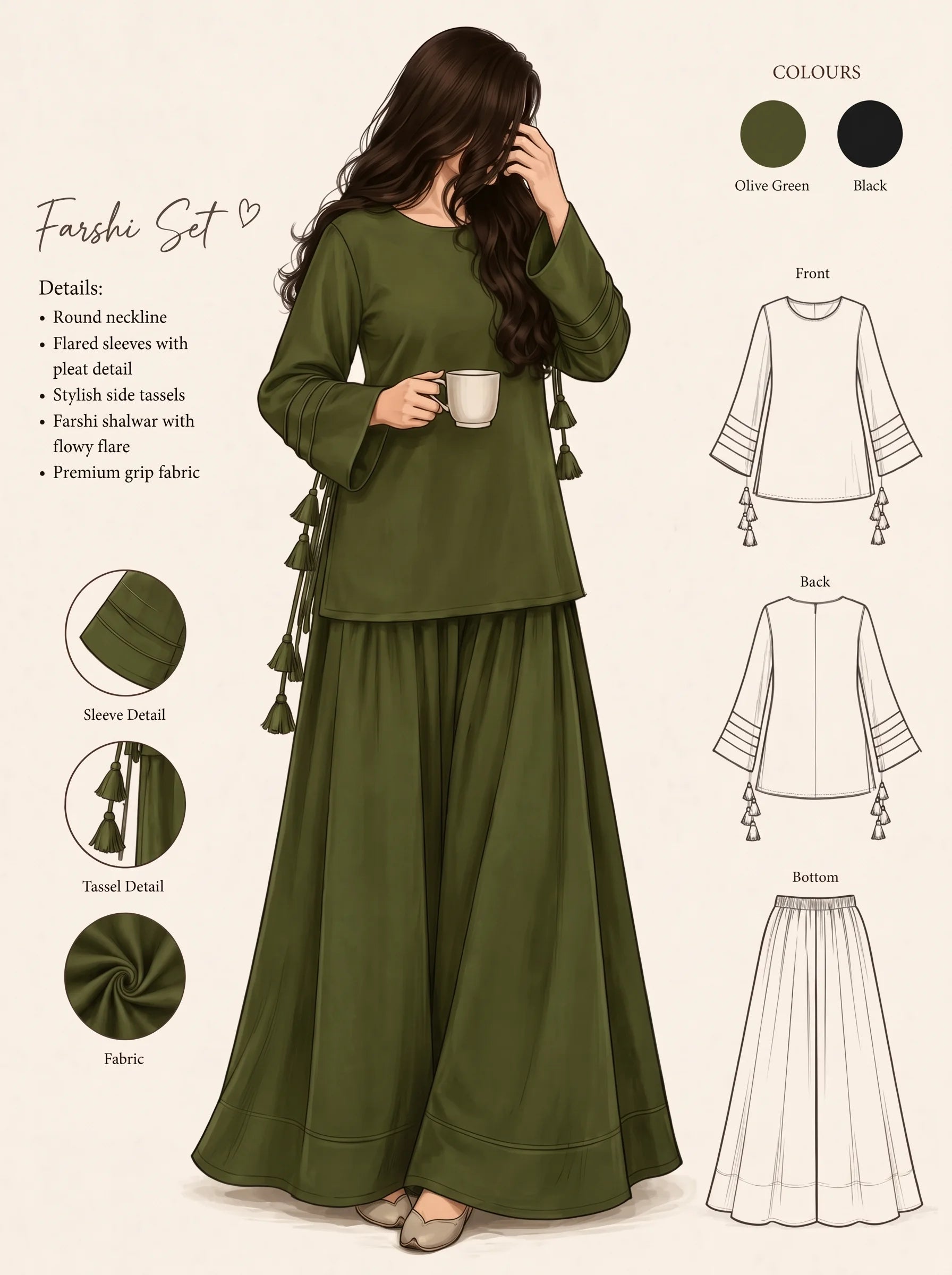Aurelia Chinon Embroidered Top & Palazzo Set