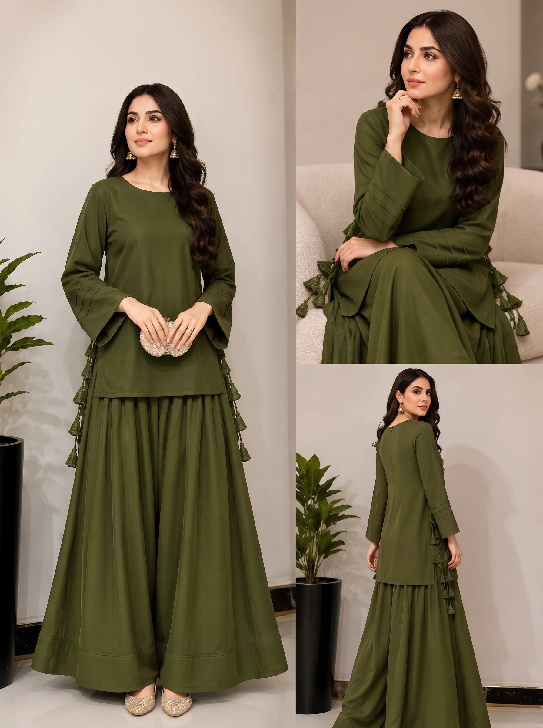 Aurelia Chinon Embroidered Top & Palazzo Set