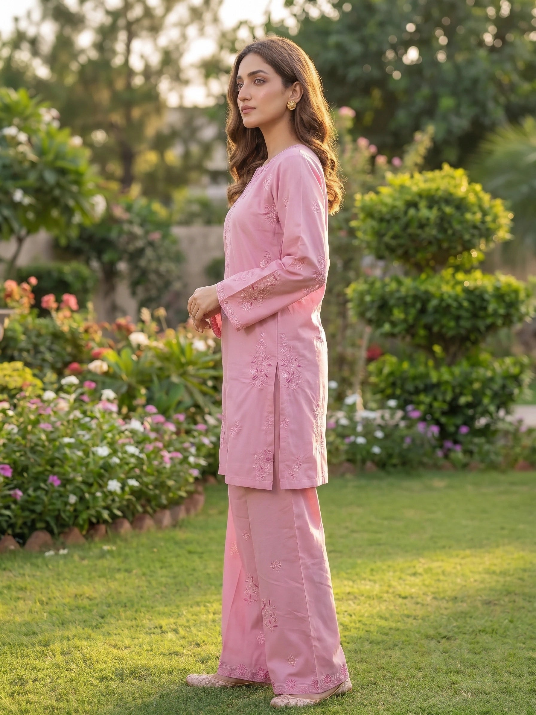 Soft Petal Embroidered 2 Piece Cotton Lawn Suit
