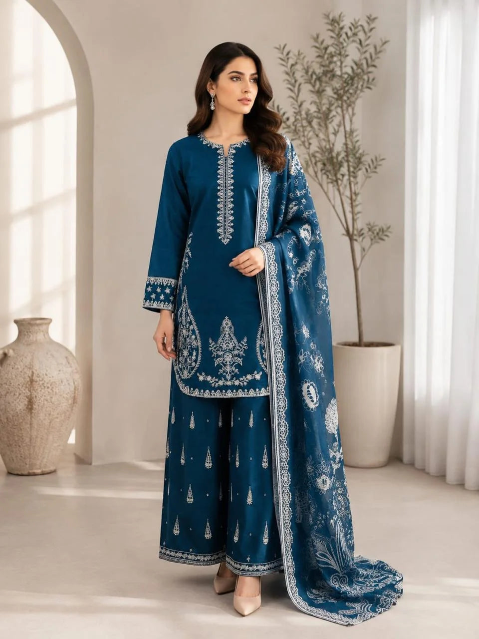 Neelam Embroidered Khadar 3 Piece Suit